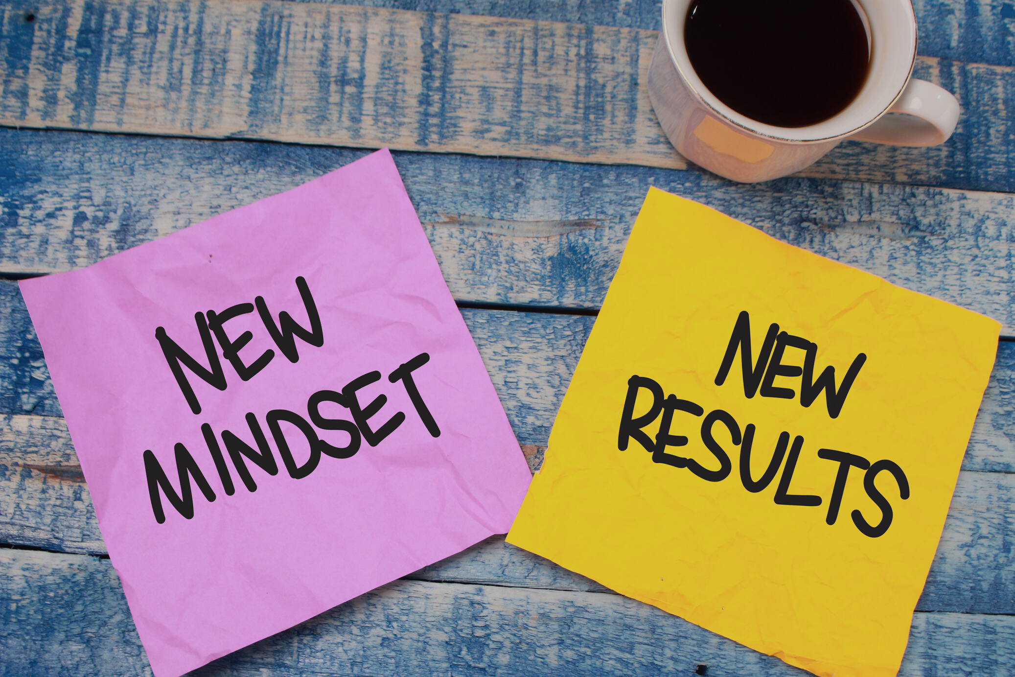 Self Development Motivational Words Quotes Concept, New Mindset Result