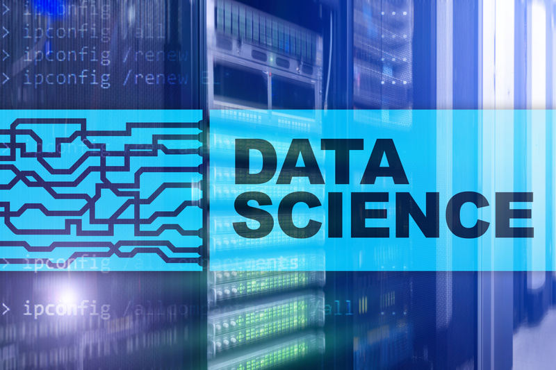 Data Science Artificial Intelligence Concept. Futuristic Supercomputer background.